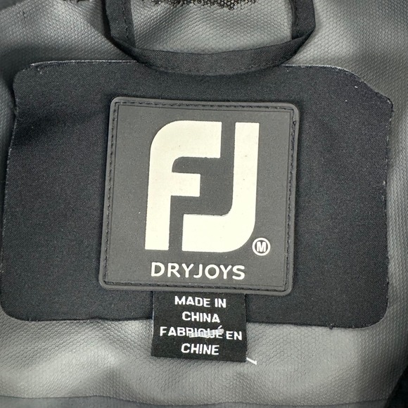 FootJoy DryJoys Golf Windbreaker Jacket Men's M Black White Orange Tree Logo - Picture 6 of 6